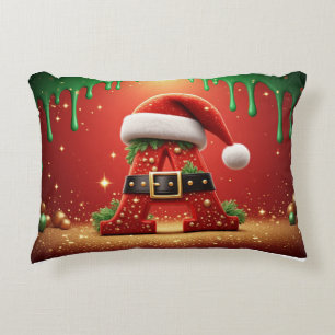 Coussins Décoratifs Lettre A Chapeau De Père Noël Pour Les Cadeaux De 