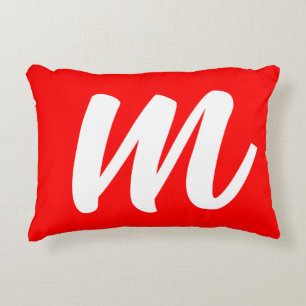 Coussins Décoratifs LETTRE INITIALE CalliGRAPHIQUE BLANCHE ROUGE