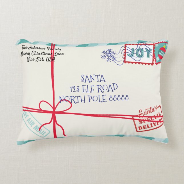 Coussins Décoratifs Lettre Père Noël personnalisée Noël (Devant)