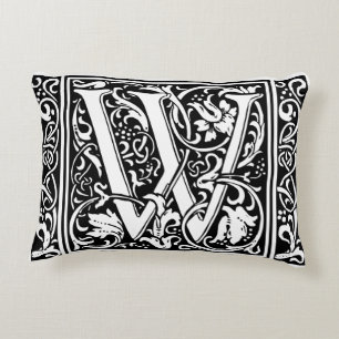 Coussins Décoratifs Lettre W Monogramme médiéval Art Nouveau