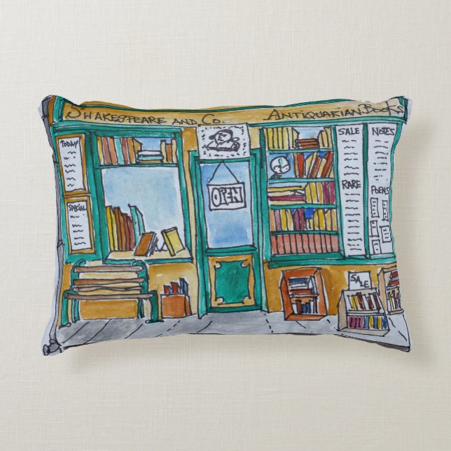 Coussins Décoratifs Librairie Shakespeare & Co.| Seine, Paris (Devant)