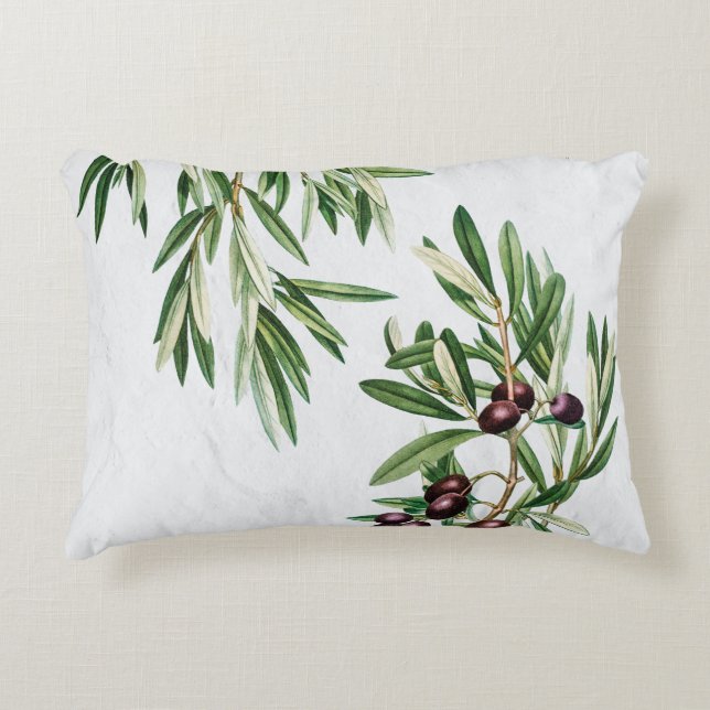 Coussins Décoratifs L'île méditerranéenne grecque Feuille d'olive (Devant)