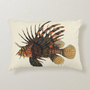 Coussins Décoratifs Lionfish Poisson, Vintage Vie Marine Océan Animal