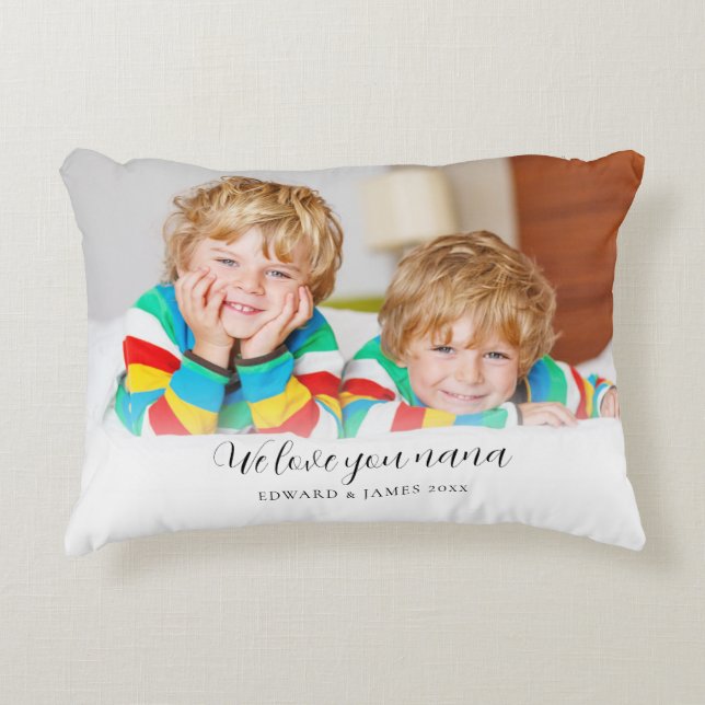 Coussins Décoratifs Love You Nana Photo personnalisée (Devant)