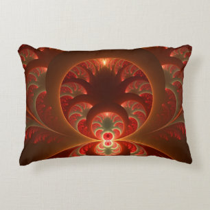 Coussins Décoratifs Lumineux abstrait moderne orange rouge Fractale