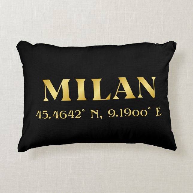 Coussins Décoratifs Lux Gold Milan Latitude & Longitude Noir (Devant)