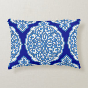 Coussins Décoratifs Luxe blanc-bleu, ornement turc.