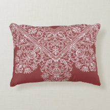 Luxe italien Motif en dentelle blanc sur Dusty Red