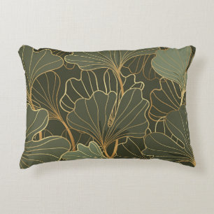 Coussins Décoratifs Luxueux Ginkgo Gold Line Art