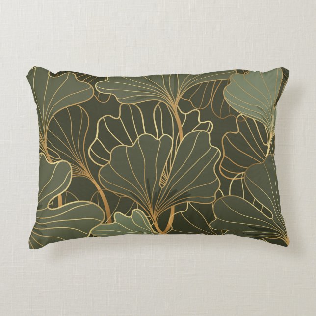 Coussins Décoratifs Luxueux Ginkgo Gold Line Art (Devant)