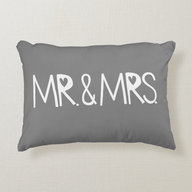 Coussins Décoratifs M. et Mme parfaits cadeau de mariage (Devant)