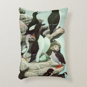 Coussins Décoratifs Macareux et oiseaux aquatiques vintage par Louis F