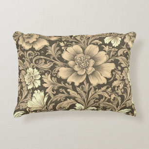 Coussins Décoratifs Magnifique motif floral sépia vintage