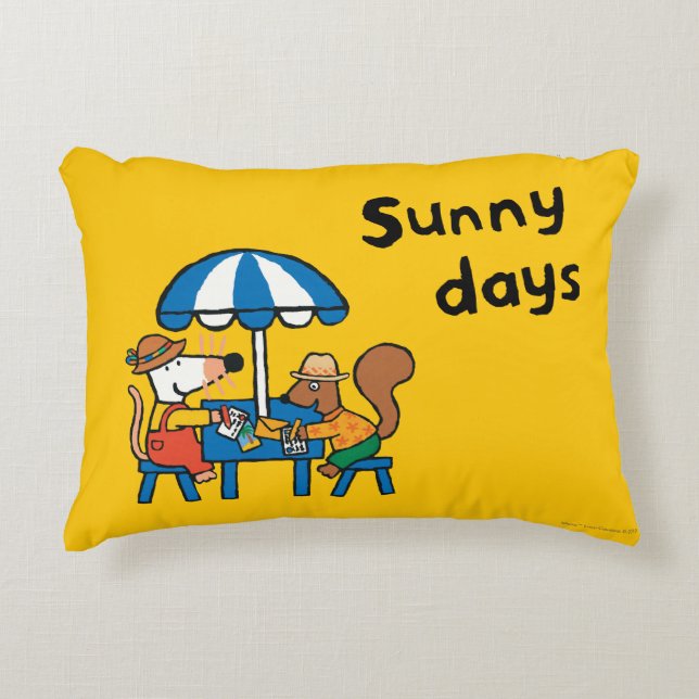 Coussins Décoratifs Maisy écrit des cartes postales sous le parapluie (Devant)