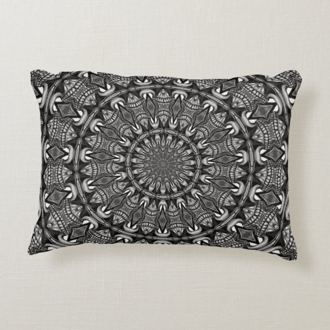 Coussins Décoratifs Mandala monochrome (Dos)