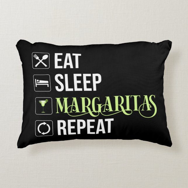 Coussins Décoratifs Mangez Sleep Margaritas Répéter (Devant)