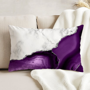 Coussins Décoratifs Marbre blanc Agate violet Parties scintillant en a
