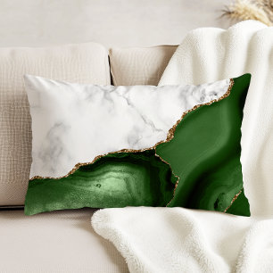 Coussins Décoratifs Marbre blanc Hunter Green Agate Parties scintillan