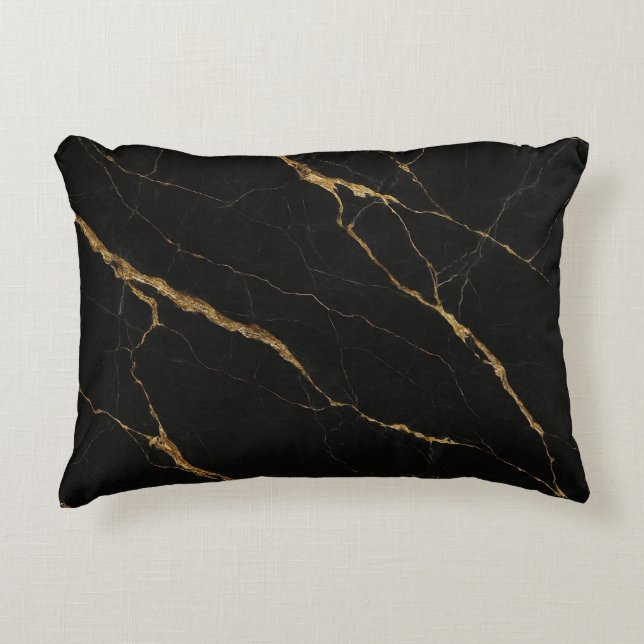 Coussins Décoratifs Marbre noir de luxe (Devant)