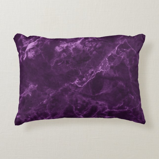Coussins Décoratifs Marbre violet foncé : texture luxueuse. (Devant)