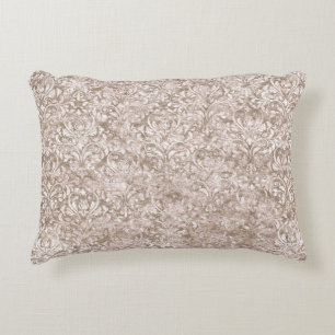 Coussins Décoratifs Marron Blanc Orné Tourbillon Floraison Antique Vin
