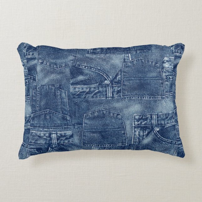 Coussins Décoratifs matériau de denim, (Devant)