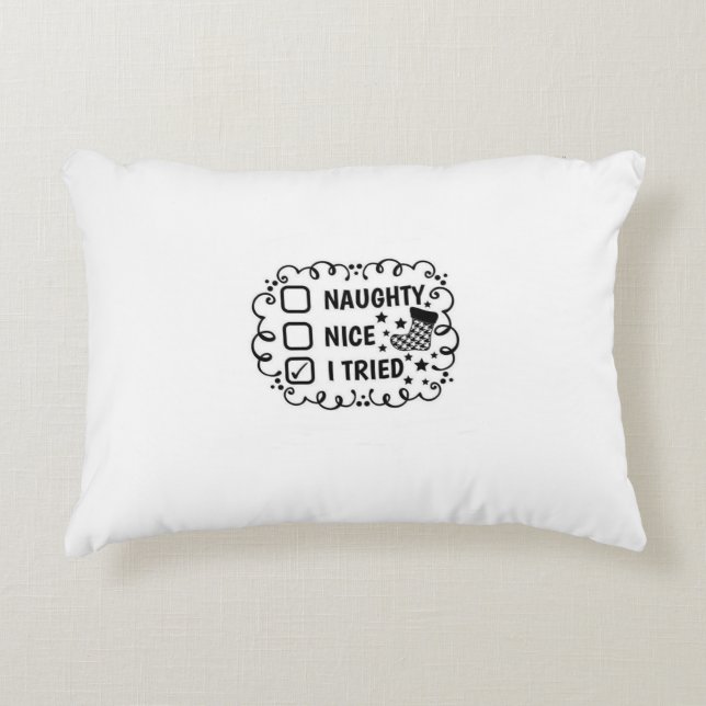 COUSSINS DÉCORATIFS **MÉCHANT OU GENTIL J'AI ESSAYÉ** (Devant)