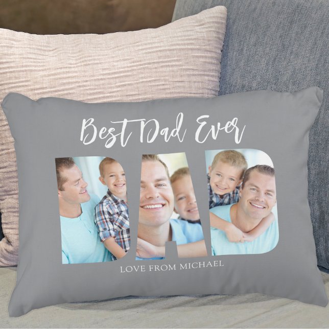Coussins Décoratifs Meilleur papa jamais photo (Créateur téléchargé)