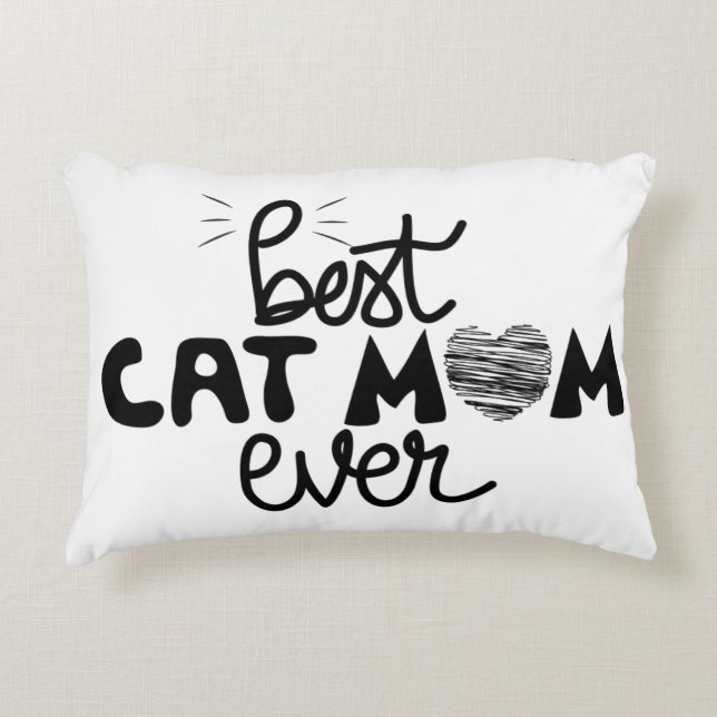 Coussins Décoratifs Meilleure maman de chat personnalisable (Devant)