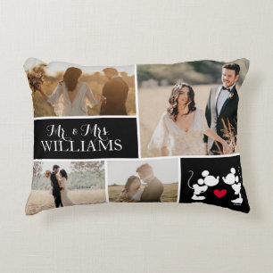 Coussins Décoratifs Mickey & Minnie M. & Mrs Mariage Photo Collage