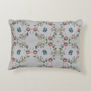 Coussins Décoratifs mignon papillon menthe vert rose broderie florale