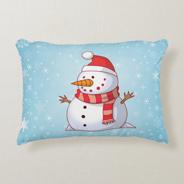 Coussins Décoratifs Mignonne bonhomme de neige de Noël (Devant)