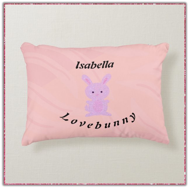 Coussins Décoratifs Mignonne Lapin Rose Whimsical (Créateur téléchargé)