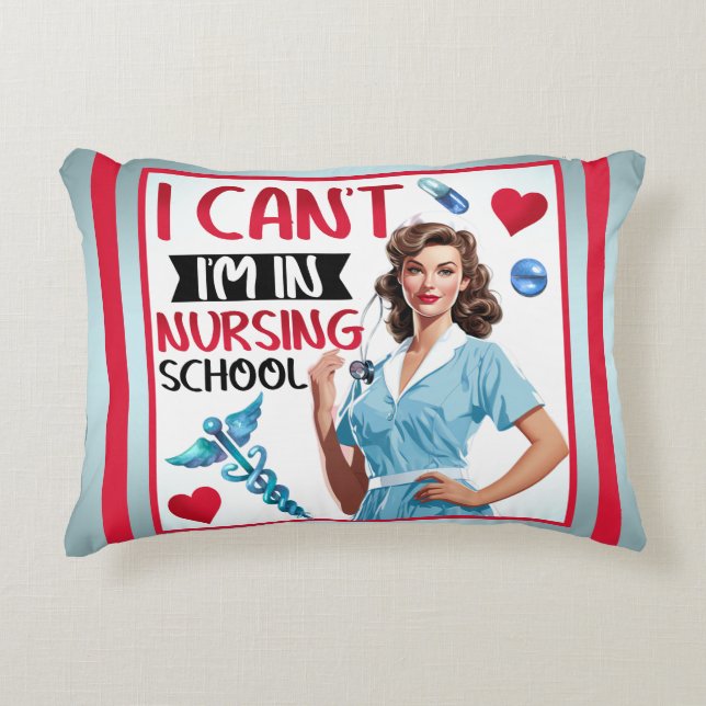 Coussins Décoratifs Mignonne Nostalgale Infirmière Pinup À L'École De  (Devant)