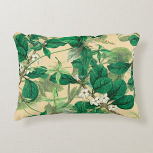 Coussins Décoratifs Mini fleurs blanches avec motif feuille