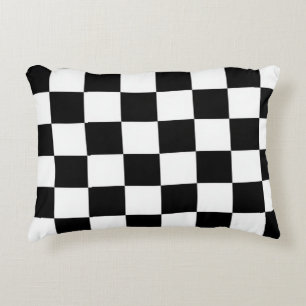 Coussins Décoratifs Minimaliste Rétro à Carreaux – Streetwear Monochro