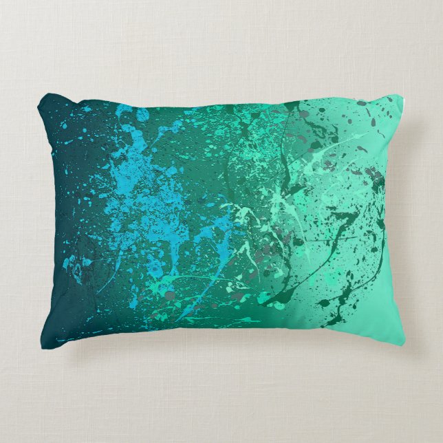 Coussins Décoratifs Mint Flurry: Abstract spatter art (Devant)