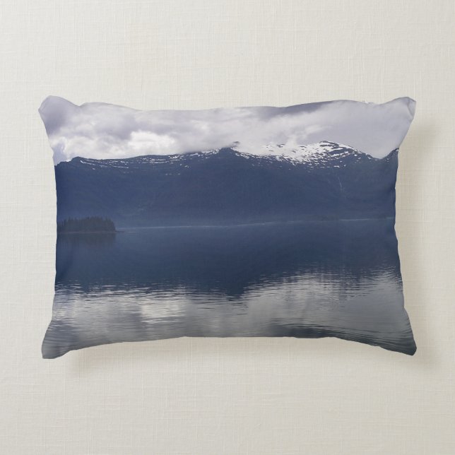 Coussins Décoratifs Misty Alaskan Sea dans les tons bleu (Devant)