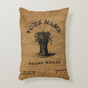 Coussins Décoratifs Modèle rustique vintage de sac à blé de toile d