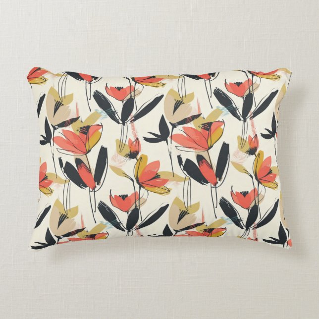 Coussins Décoratifs Modern Abstract Spring Floral Accent Pillow (Devant)