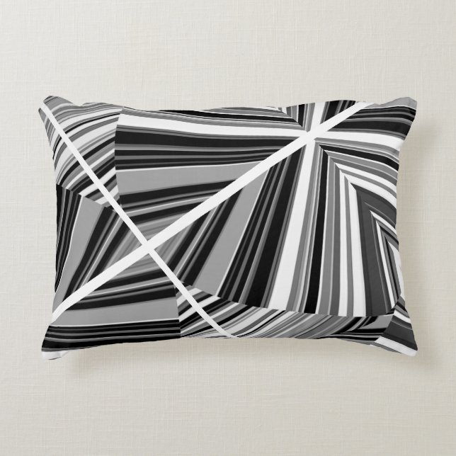 Coussins Décoratifs Moderne Motif noir blanc argenté (Devant)