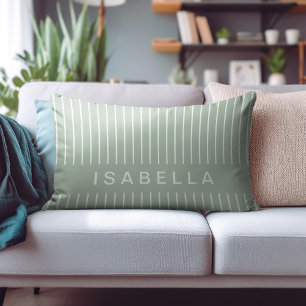 Coussins Décoratifs Moderne personnalisation de nom vert sauge minimal