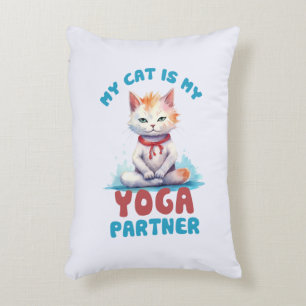 Coussins Décoratifs Mon Chat Est Mon Partenaire De Yoga - Adorable Méd