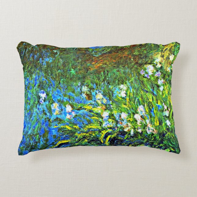 Coussins Décoratifs Monet - Iris au Mur de la Mer (Devant)