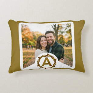 Coussins Décoratifs Monogramme d'Artisan Personnalisé A   Cadre en Boi
