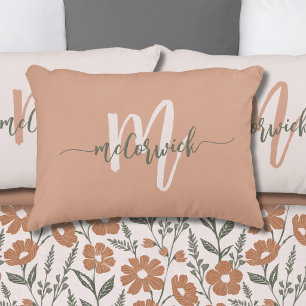 Coussins Décoratifs Monogramme de famille simple en terre cuite