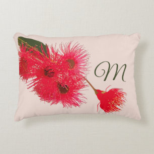 Coussins Décoratifs Monogramme floral rouge d'Eucalyptus