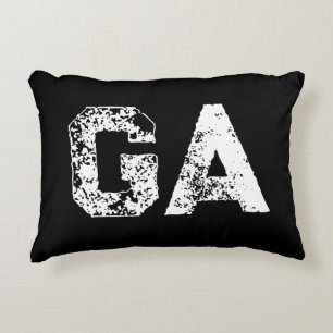 Coussins Décoratifs Monogramme Lettres Initiales Noir Blanc Simple