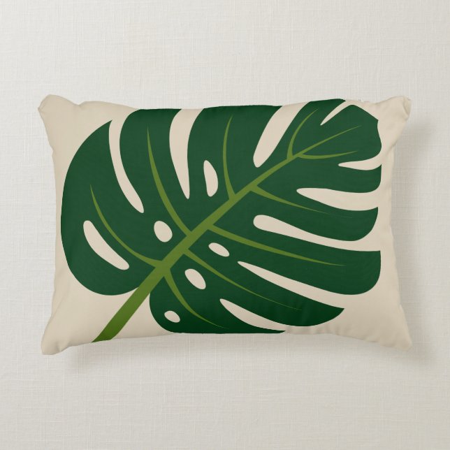 Coussins Décoratifs Monstera feuille de palmier accent jeter oreiller  (Devant)