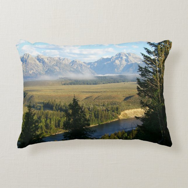 Coussins Décoratifs Montagnes et rivière de Jackson Hole (Devant)